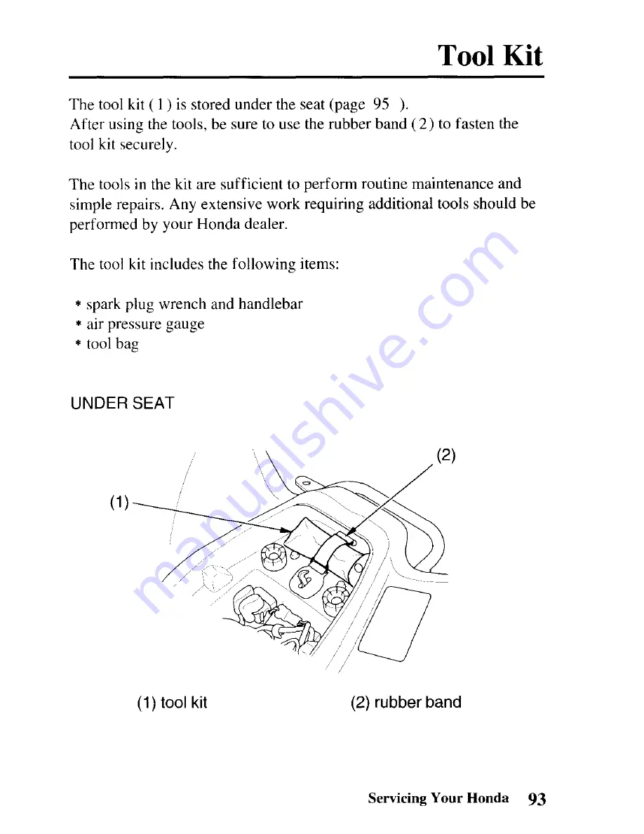 Honda TRX90 Sportrax 90 Owner'S Manual Download Page 99