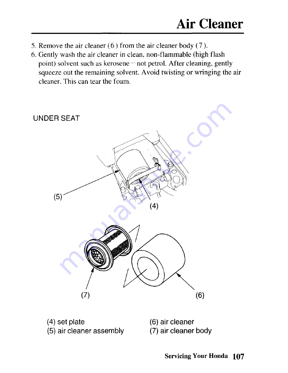 Honda TRX90 Sportrax 90 Owner'S Manual Download Page 113