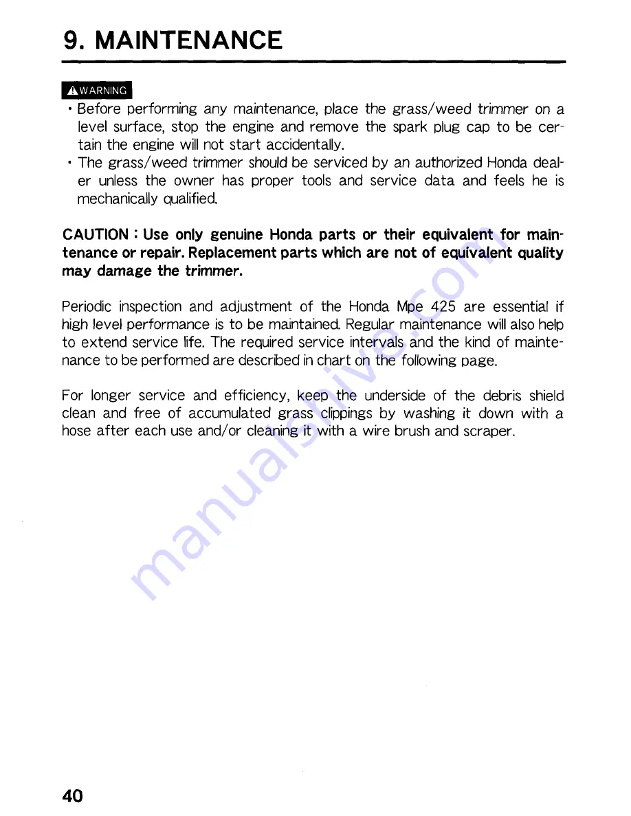 Honda UMK425 Owner'S Manual Download Page 41