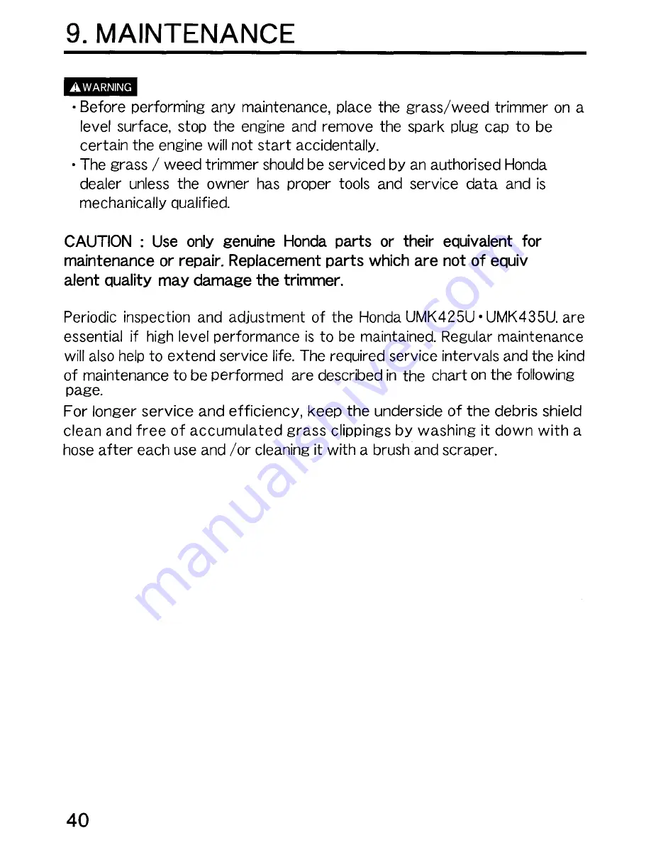 Honda UMK425U Owner'S Manual Download Page 41