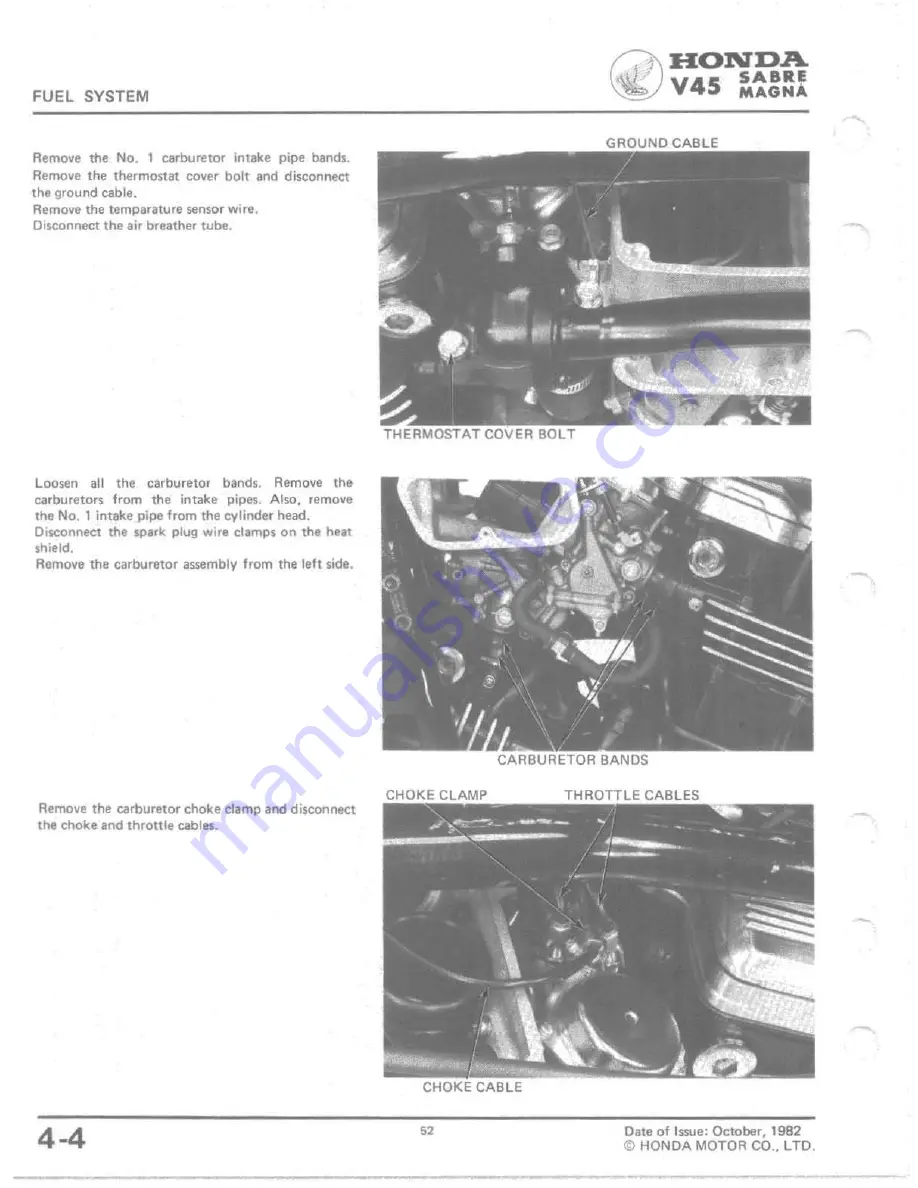 Honda V 45 SABRE-VF750S 1982 Shop Manual Download Page 50