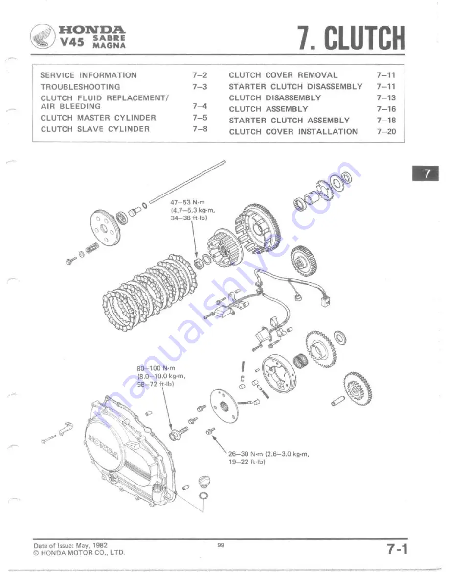 Honda V 45 SABRE-VF750S 1982 Shop Manual Download Page 94