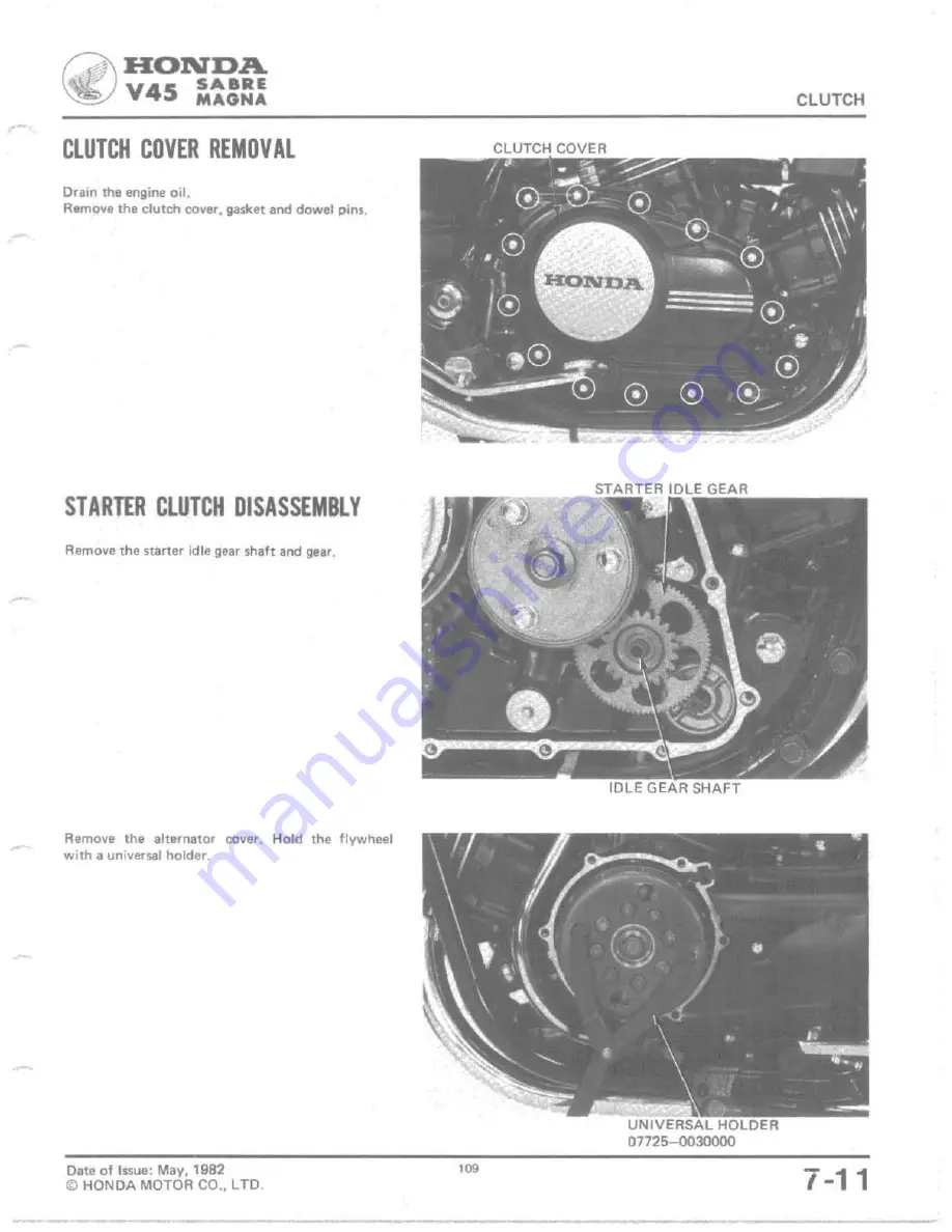 Honda V 45 SABRE-VF750S 1982 Shop Manual Download Page 104