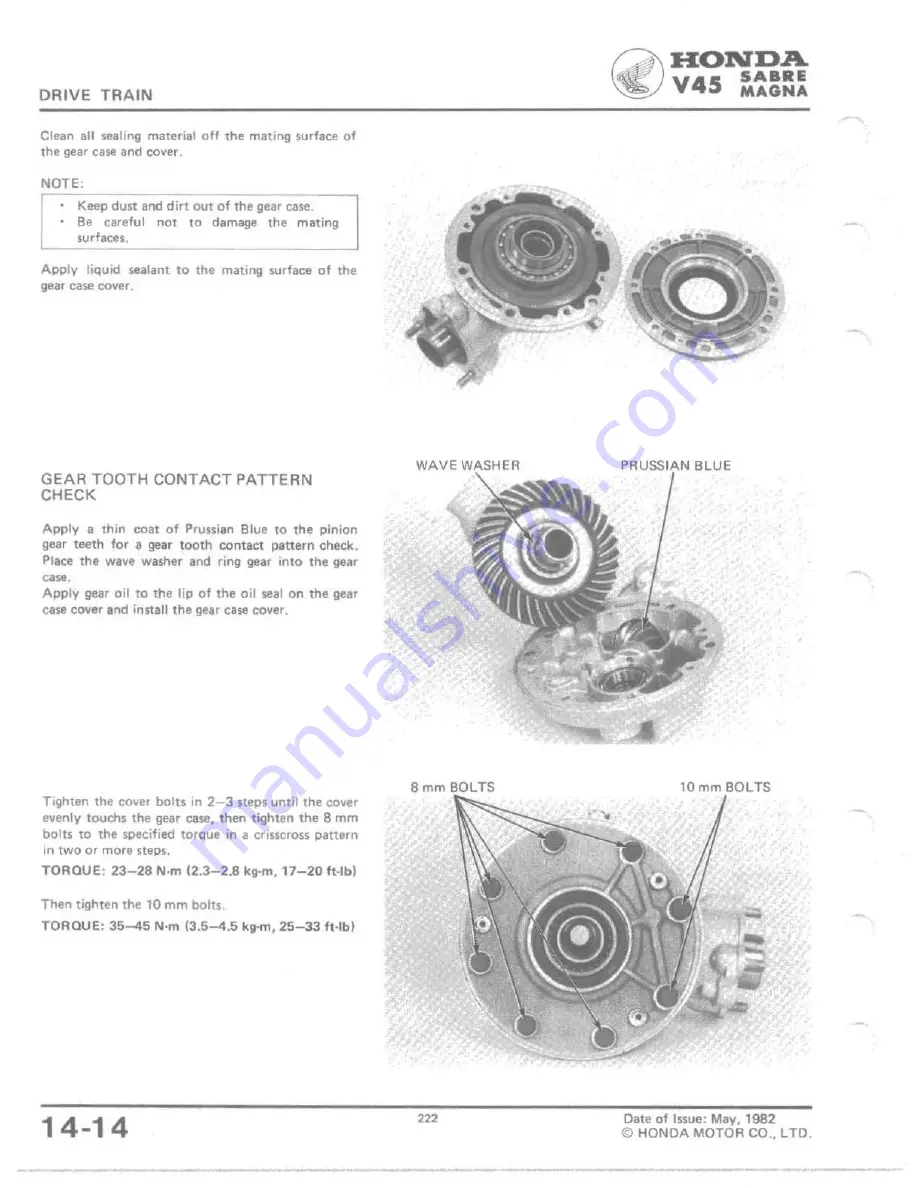 Honda V 45 SABRE-VF750S 1982 Shop Manual Download Page 213