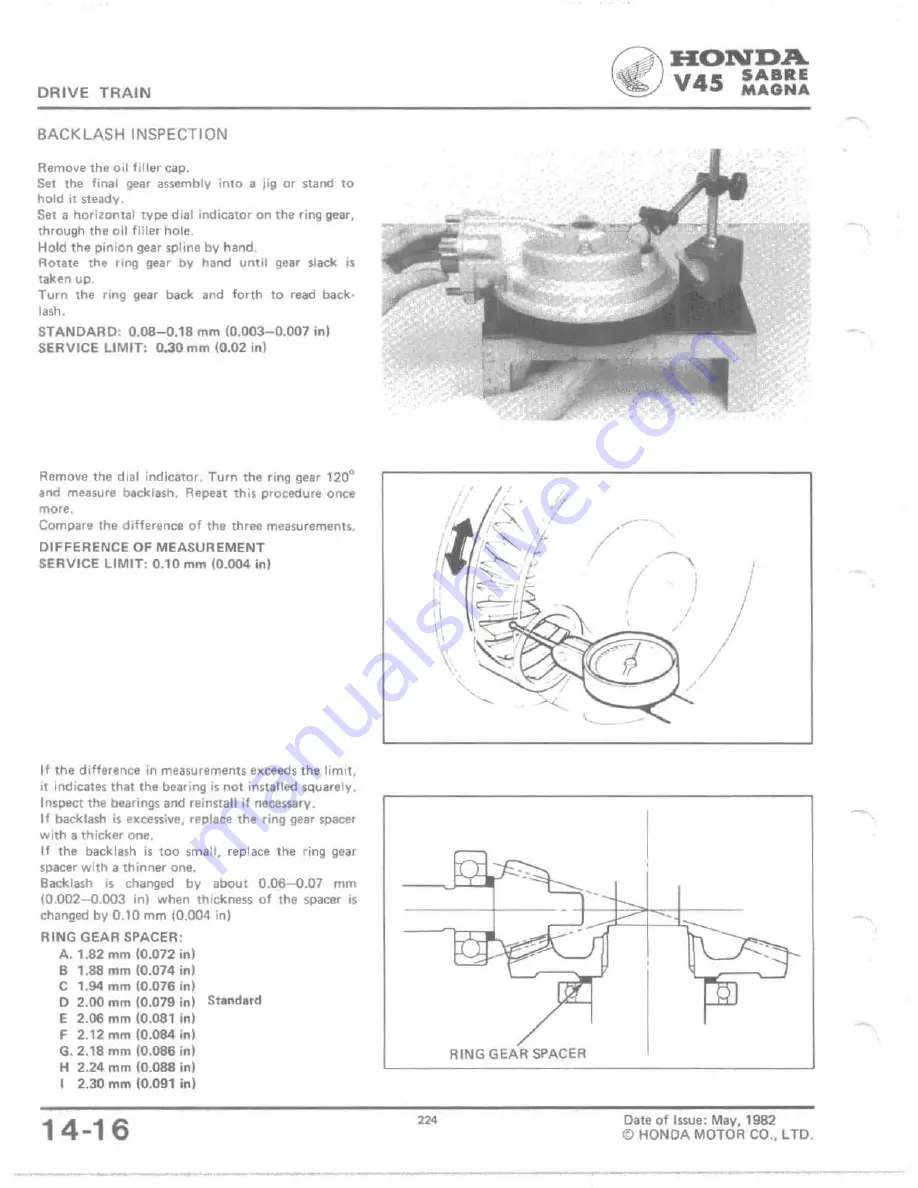 Honda V 45 SABRE-VF750S 1982 Скачать руководство пользователя страница 214