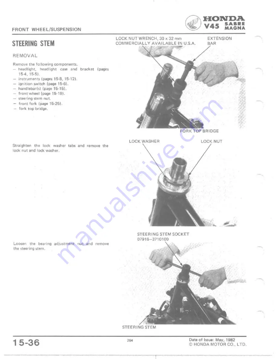 Honda V 45 SABRE-VF750S 1982 Shop Manual Download Page 254