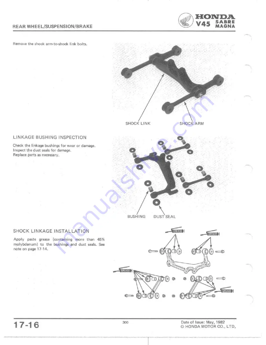 Honda V 45 SABRE-VF750S 1982 Shop Manual Download Page 288