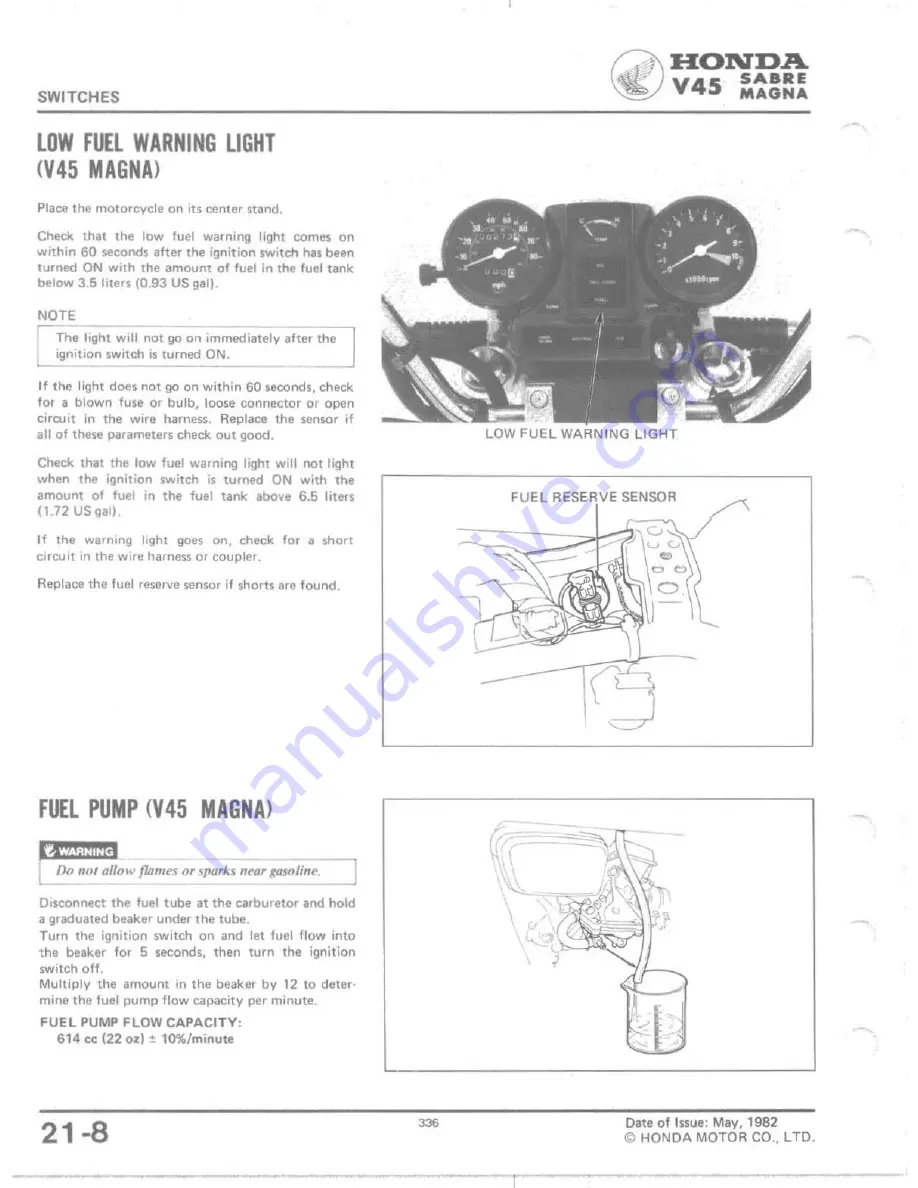 Honda V 45 SABRE-VF750S 1982 Shop Manual Download Page 322