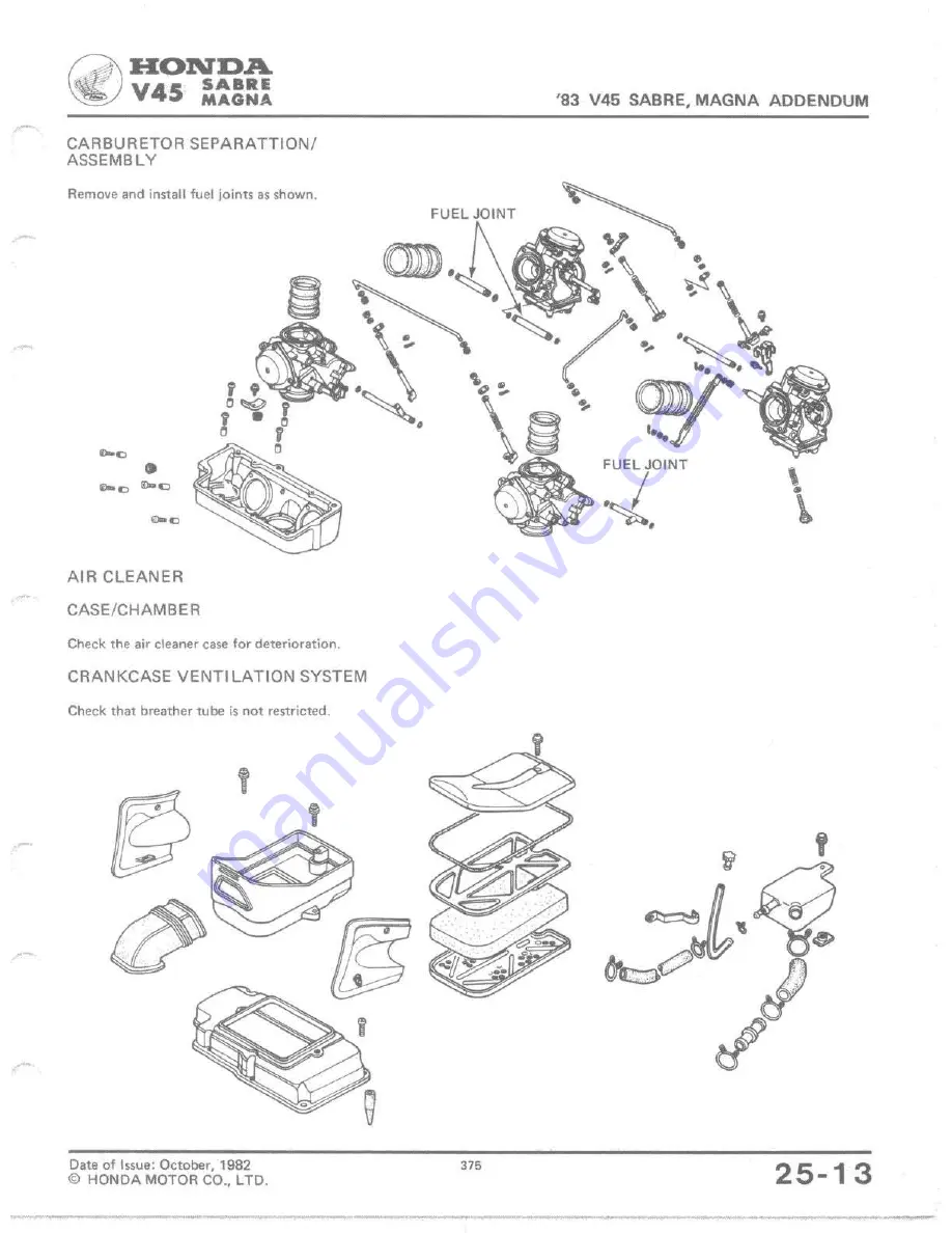 Honda V 45 SABRE-VF750S 1982 Скачать руководство пользователя страница 357
