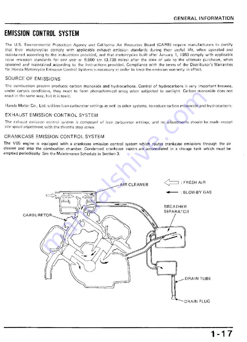 Honda V65 Magna-VF1100C 1983 Shop Manual Download Page 20