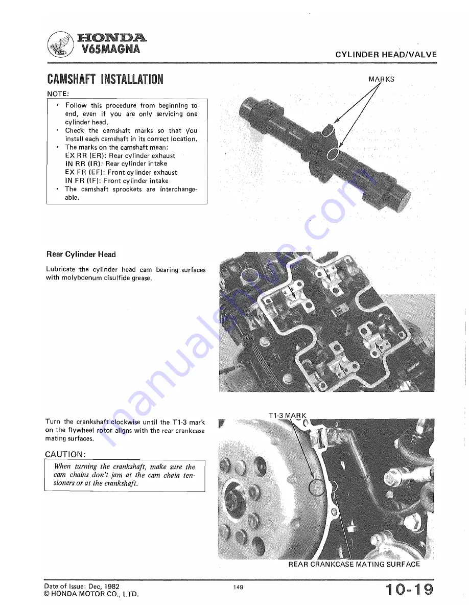 Honda V65 MAGNA Shop Manual Download Page 150