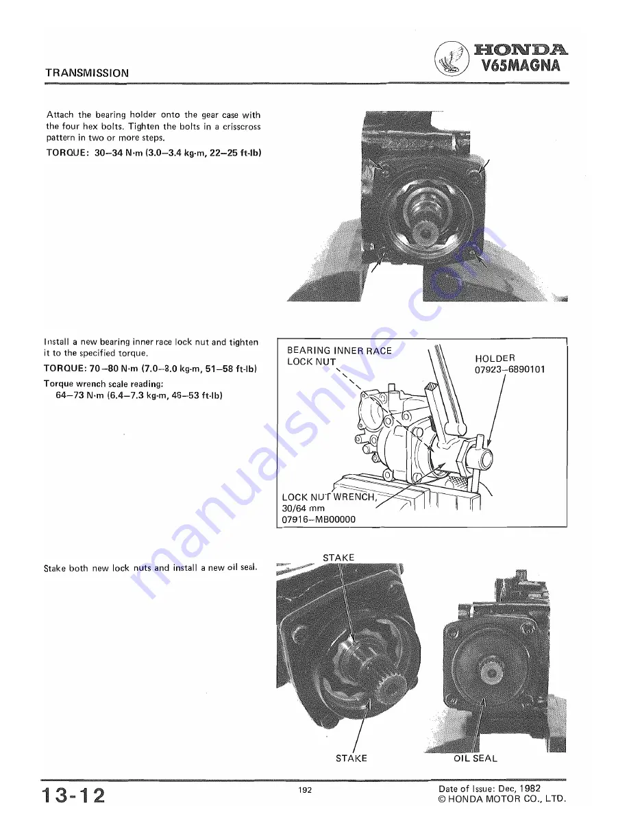 Honda V65 MAGNA Shop Manual Download Page 193