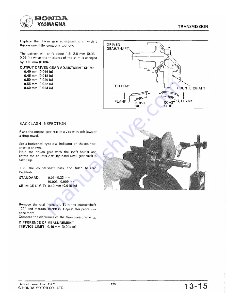 Honda V65 MAGNA Shop Manual Download Page 196