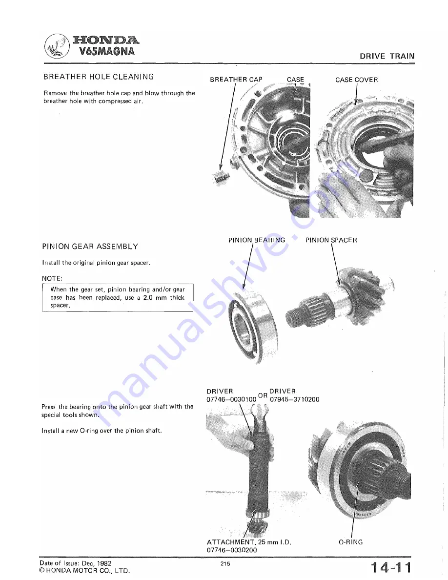 Honda V65 MAGNA Shop Manual Download Page 216