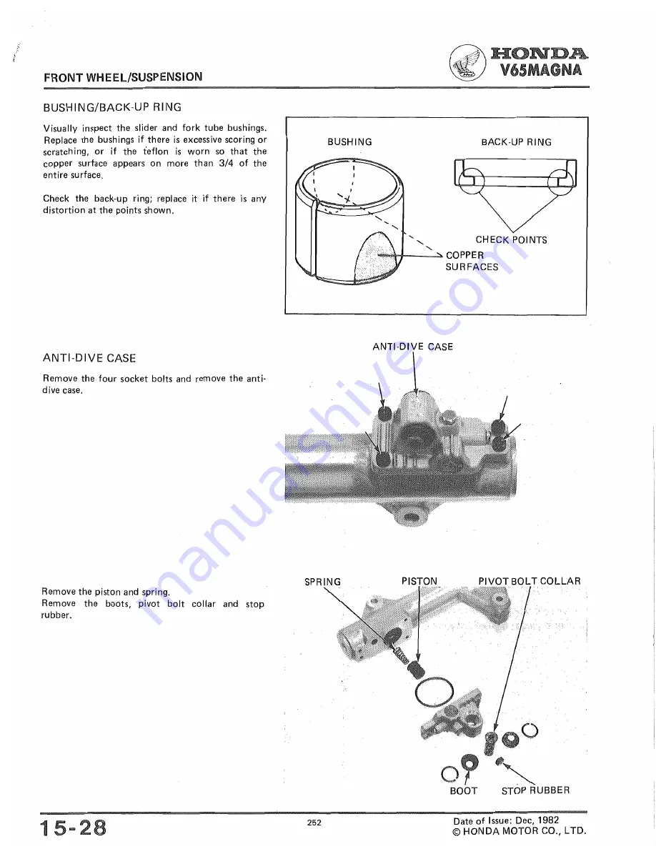 Honda V65 MAGNA Shop Manual Download Page 253