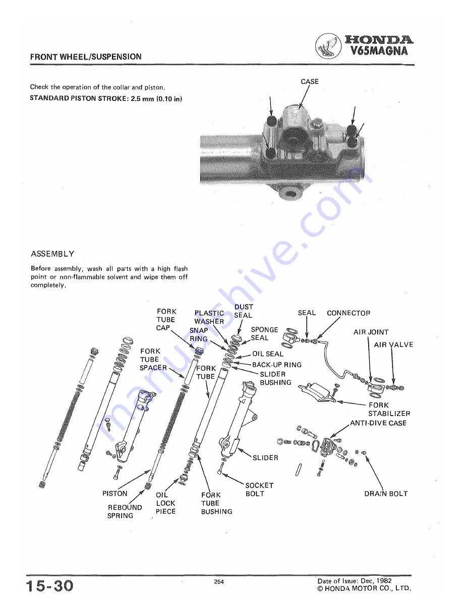 Honda V65 MAGNA Shop Manual Download Page 255