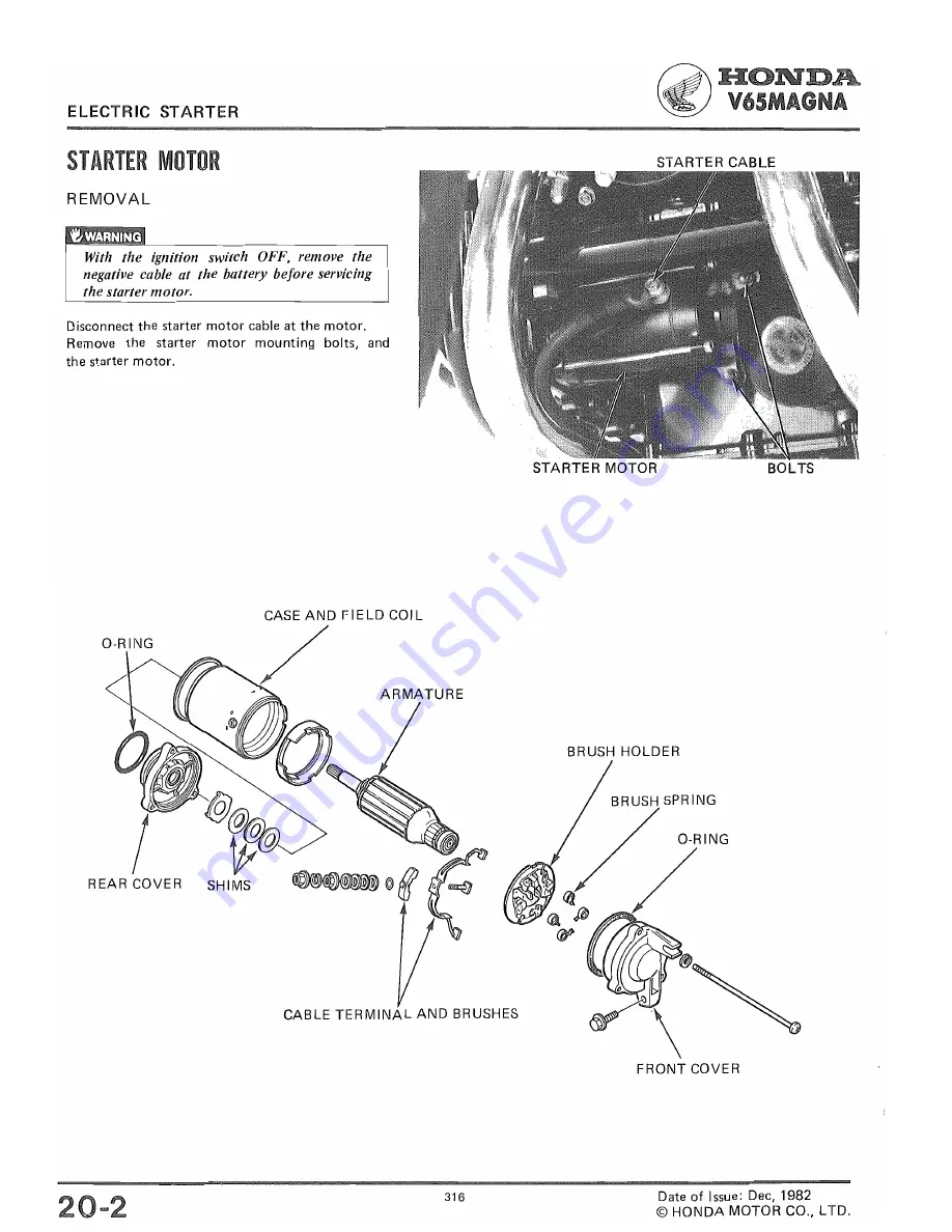 Honda V65 MAGNA Shop Manual Download Page 317