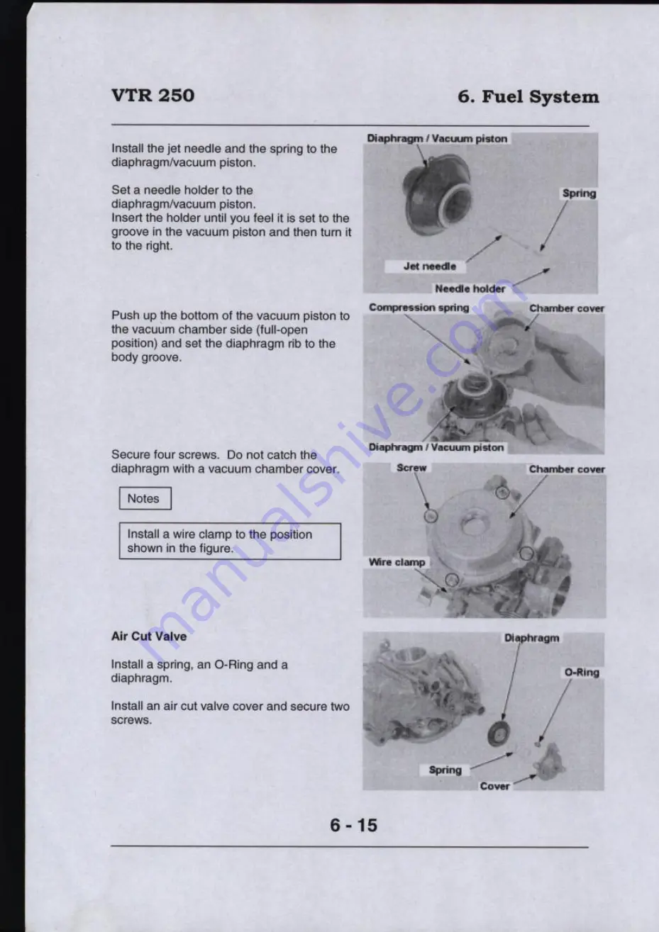 Honda VTR250 Workshop Manual Download Page 101