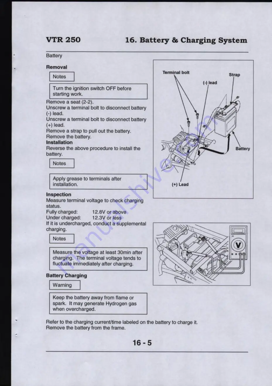 Honda VTR250 Workshop Manual Download Page 282