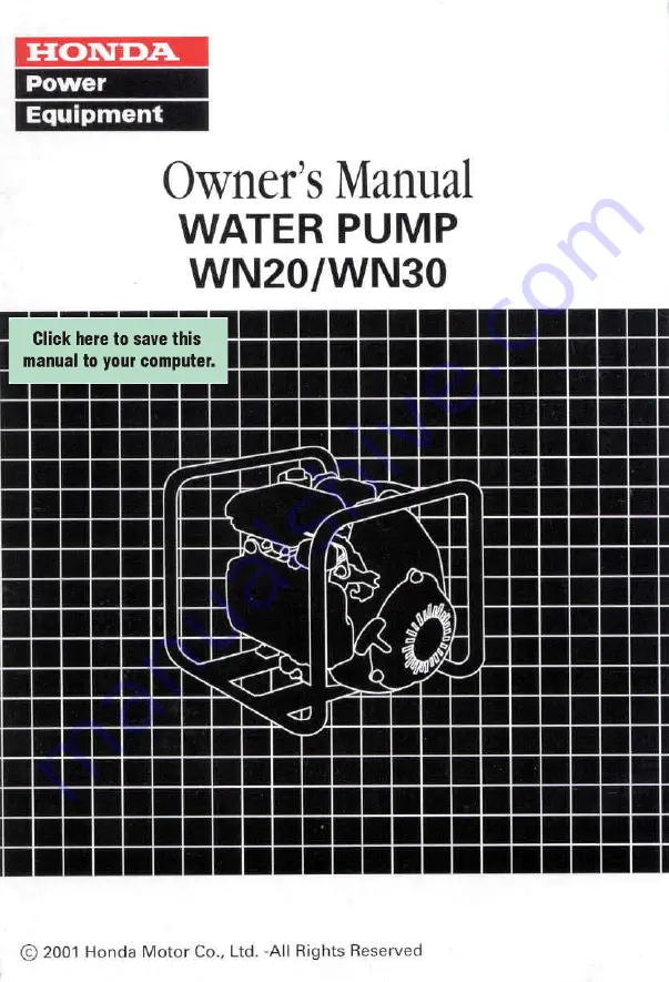 Honda WN20 Owner'S Manual Download Page 1