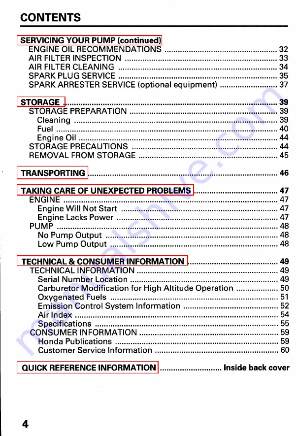 Honda WN20 Owner'S Manual Download Page 6