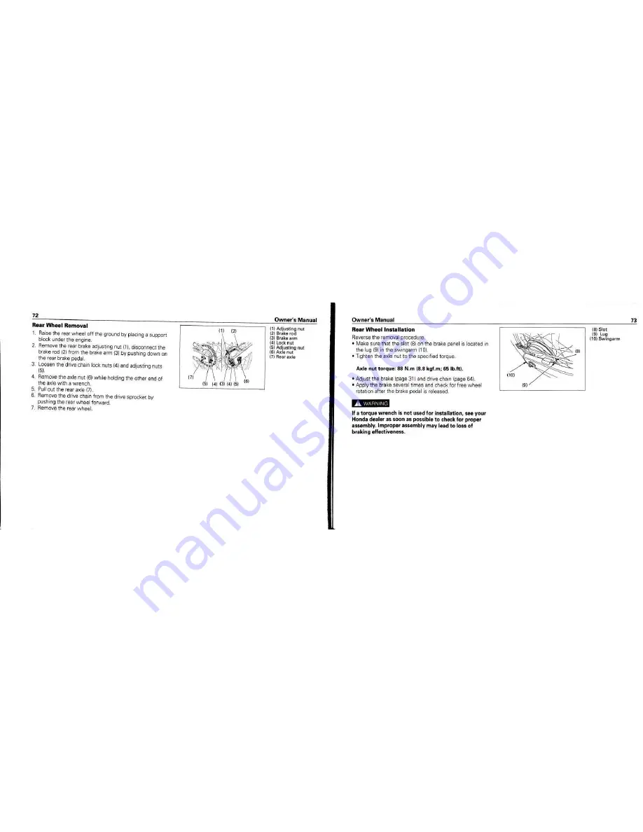 Honda XR250 Tornado Owner'S Manual Download Page 38