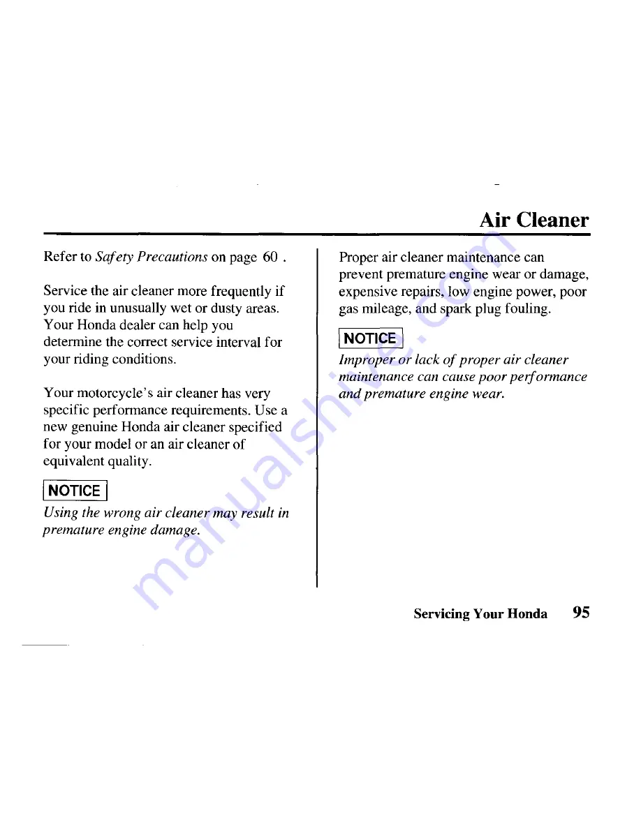 Honda XR650L Owner'S Manual Download Page 103