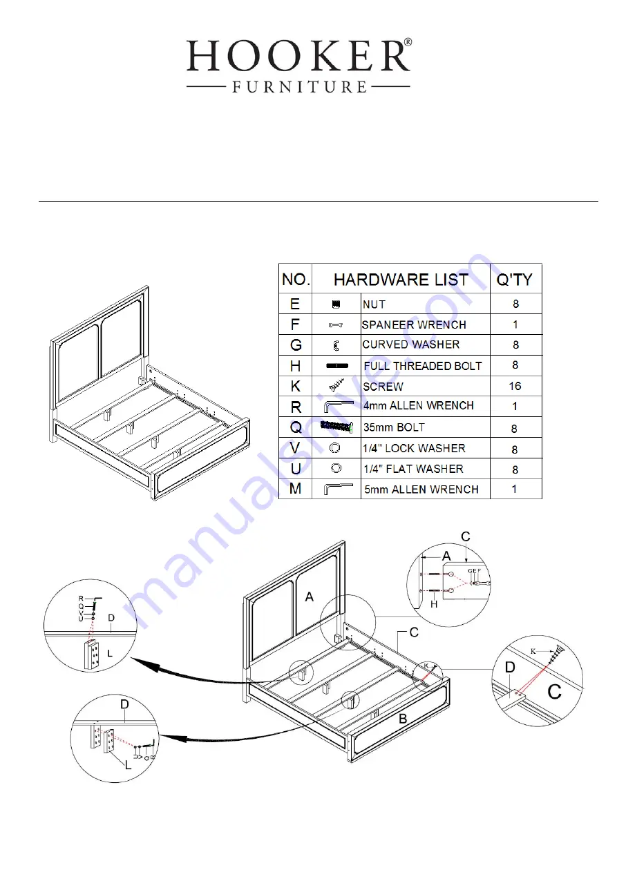 Hooker Furniture 1652-90251-MWD Assembly Instruction Download Page 1