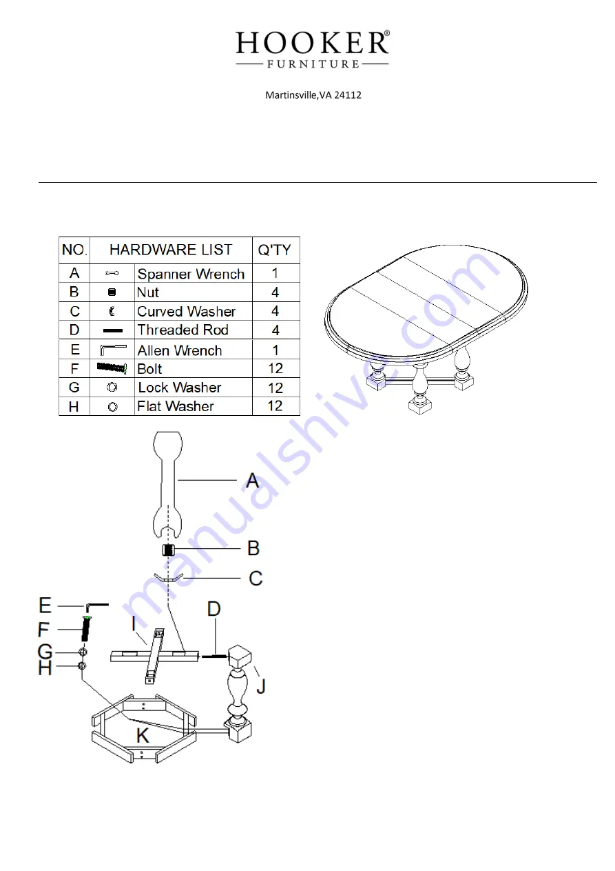 Hooker Furniture 6960-75203T-81 Assembly Instruction Download Page 1