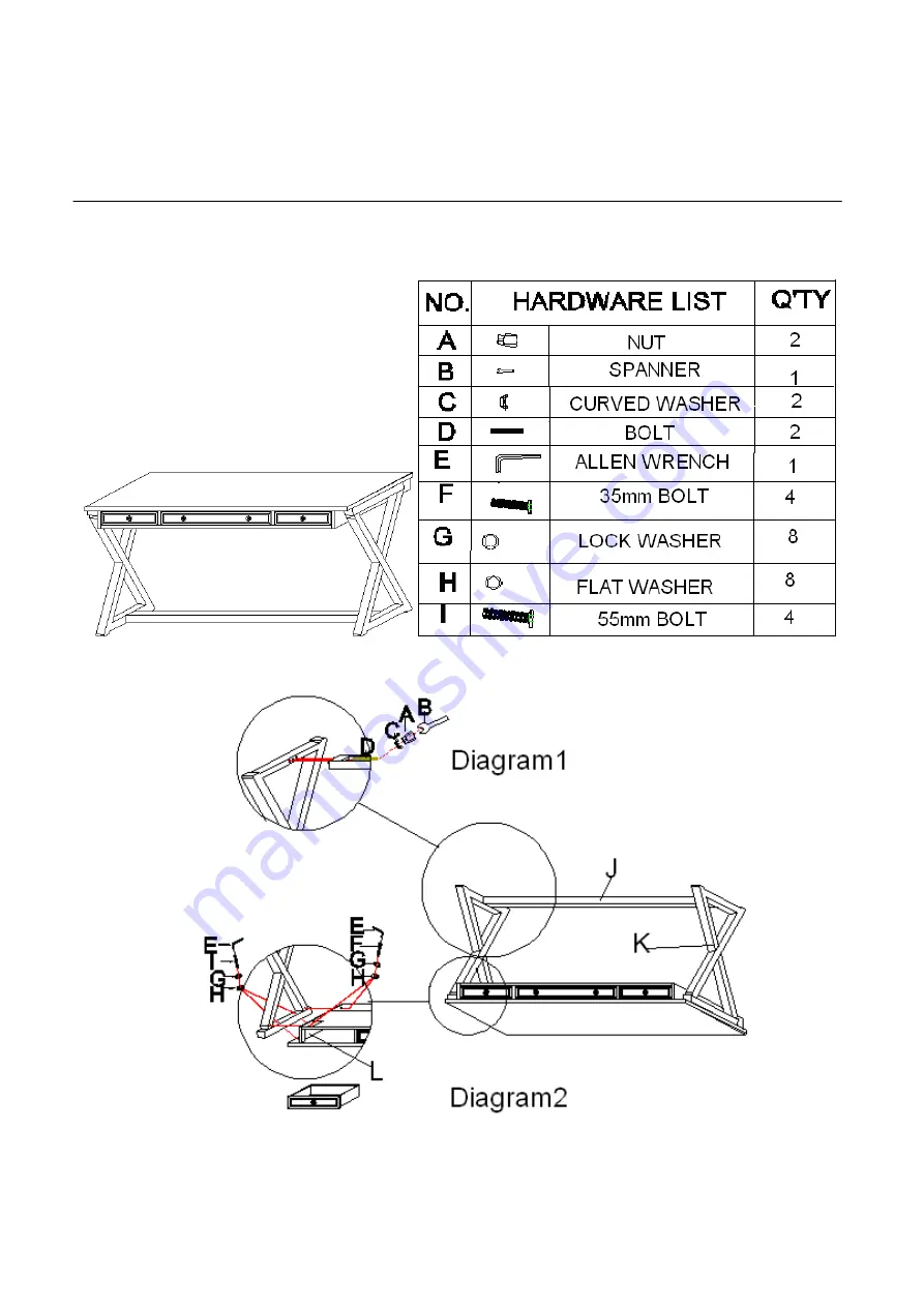 Hooker Furniture Bennett 638-50003 Assembly Instruction Download Page 1