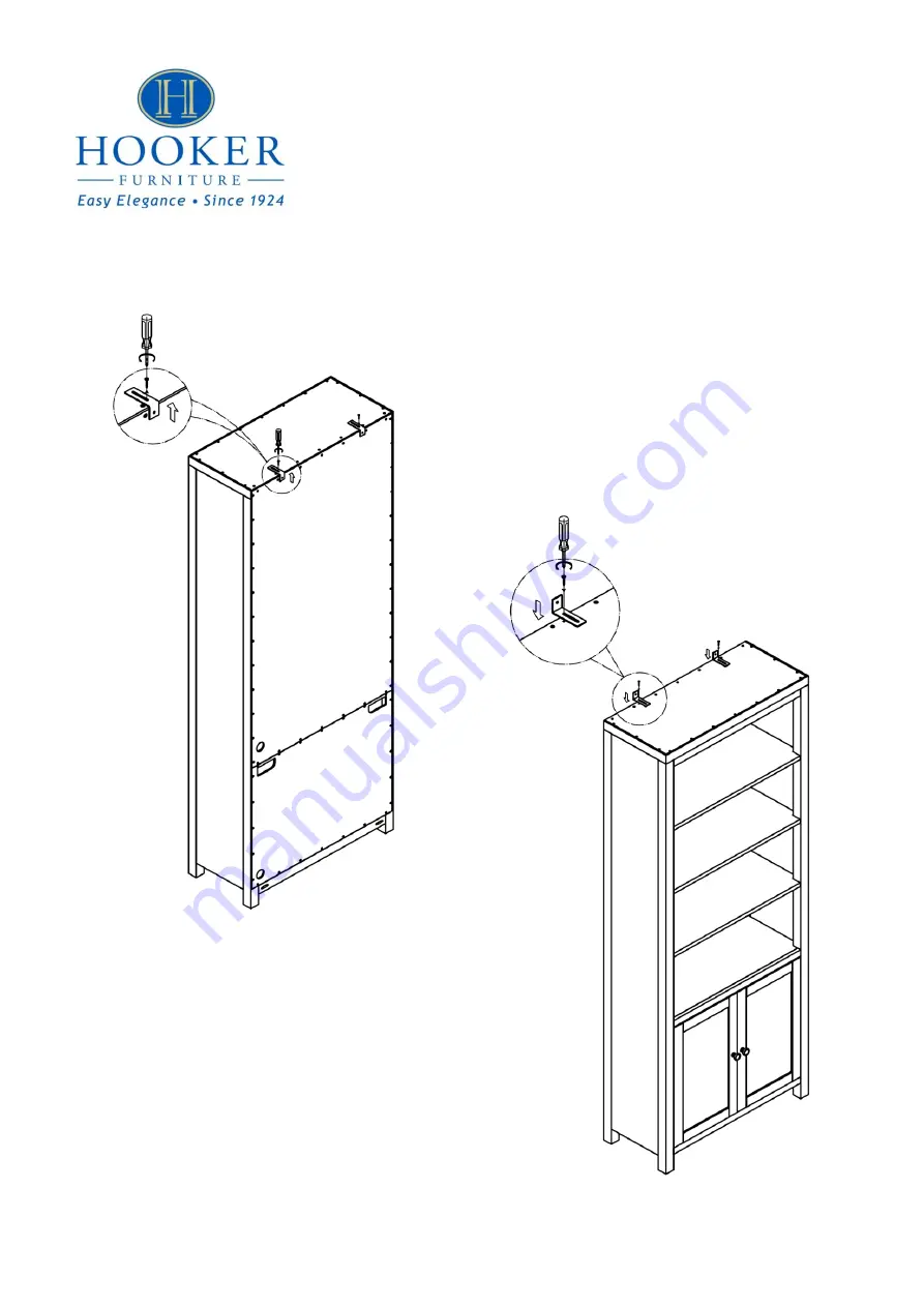 Hooker Furniture Bunching Bookcase 5078-10445 Assembly Instruction Download Page 2