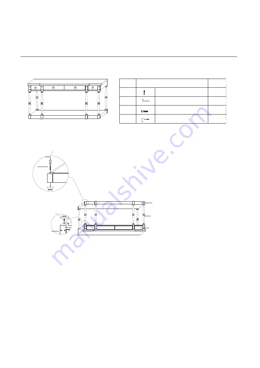 Hooker Furniture Four-Drawer Thin Console-Ebony 3005-85001 Assembly Instruction Download Page 1