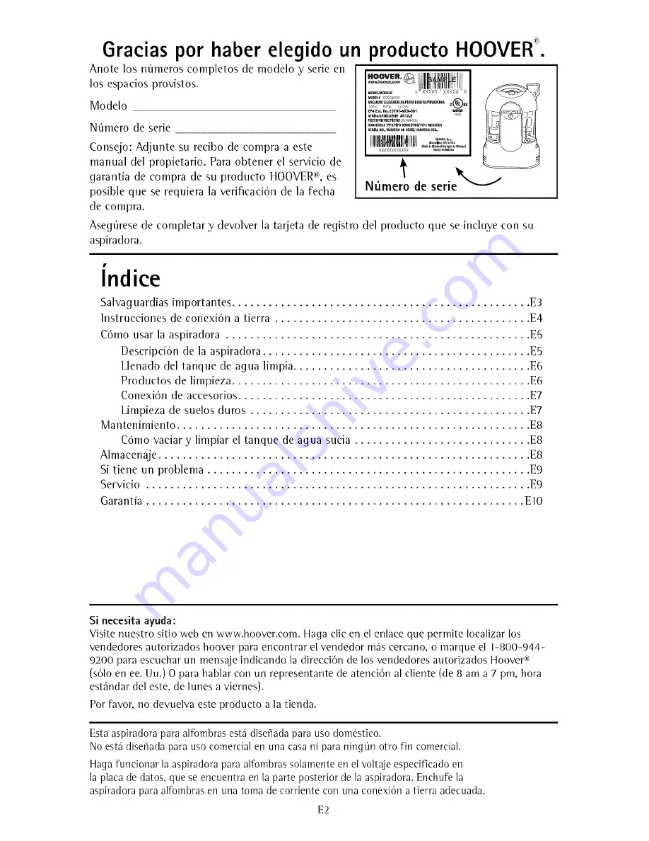 Hoover FH10025 Owner'S Manual Download Page 12