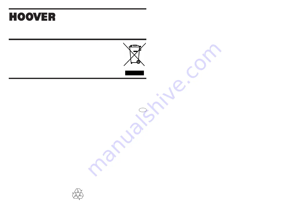 Hoover HWB 814 D Instructions For Use Manual Download Page 17