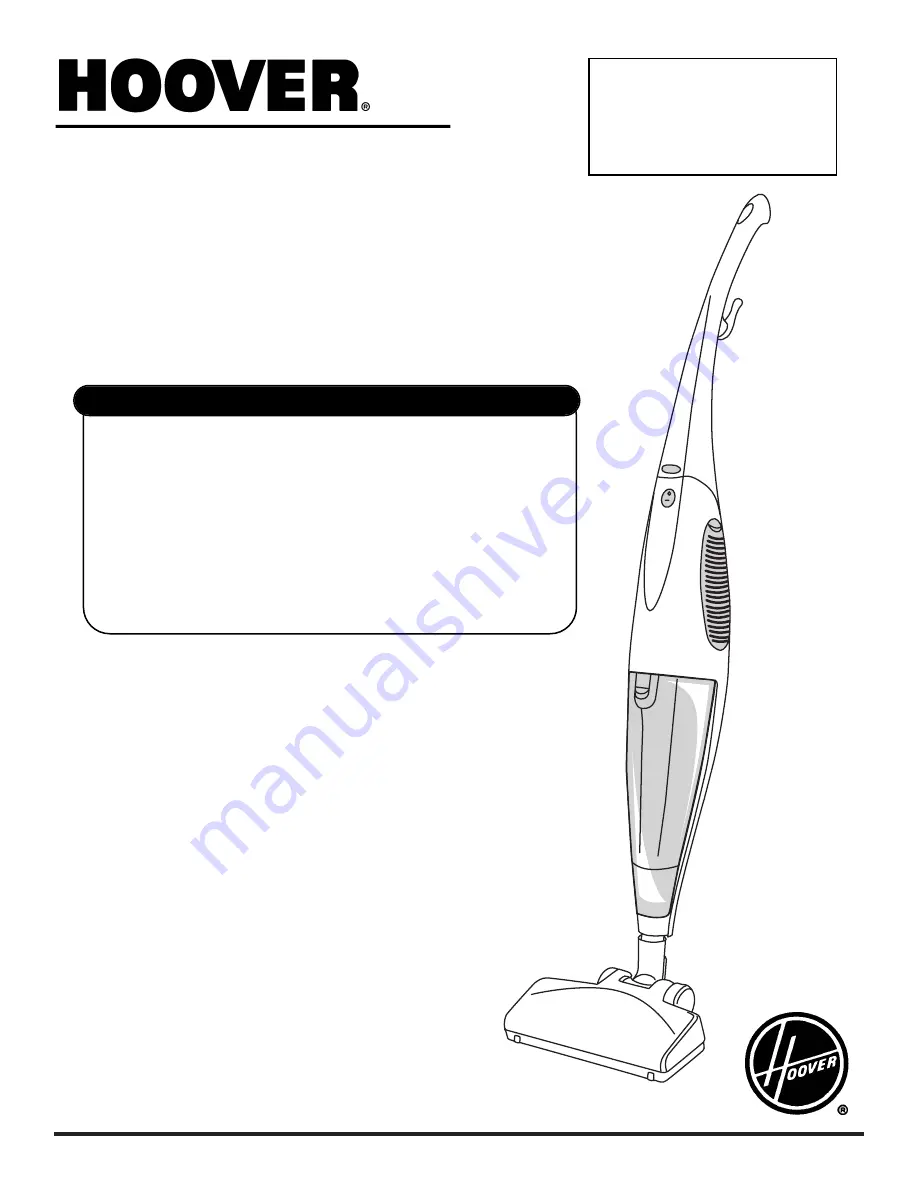 Hoover S2220 Owner'S Manual Download Page 1