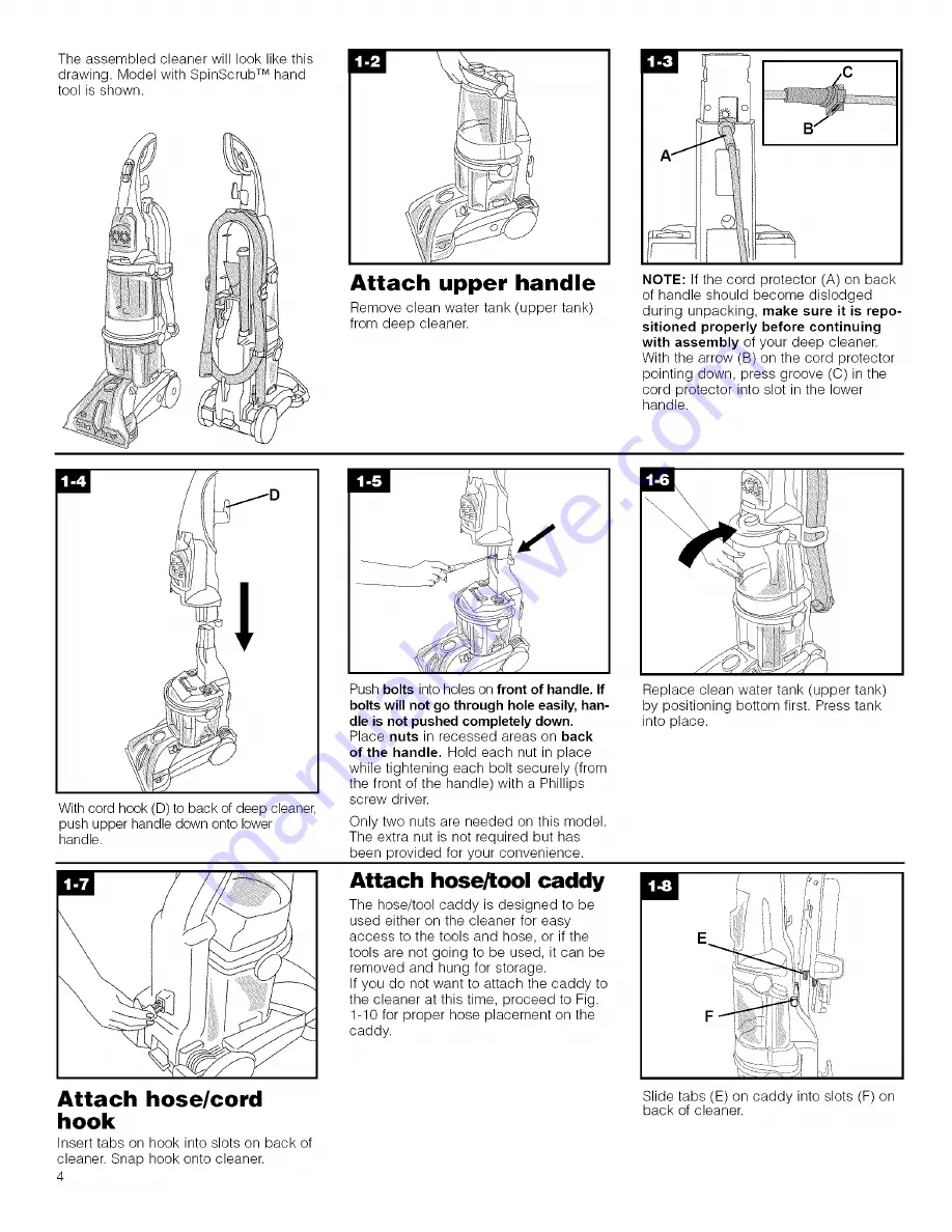 Hoover SteamVac Dual F7205-900 Owner'S Manual Download Page 4