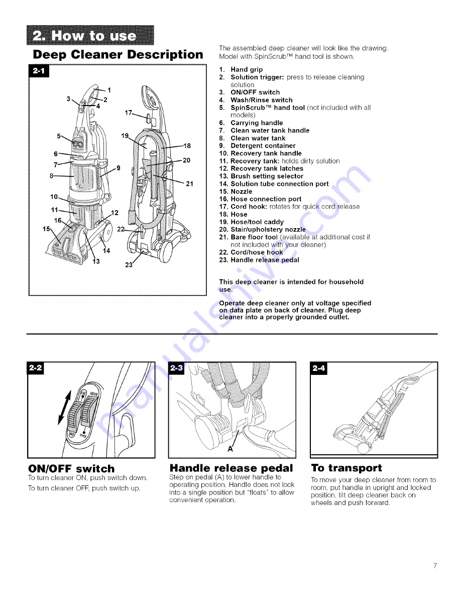 Hoover SteamVac Dual F7205-900 Owner'S Manual Download Page 7