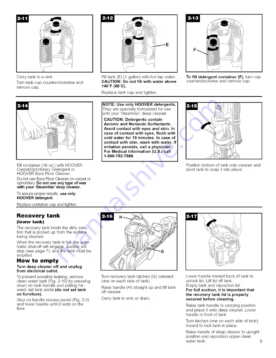Hoover SteamVac Dual F7205-900 Скачать руководство пользователя страница 9