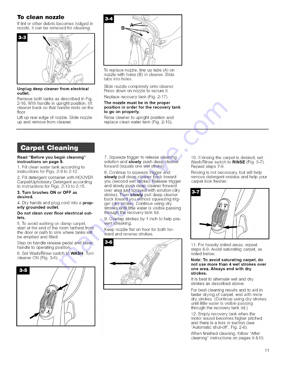 Hoover SteamVac Dual F7205-900 Owner'S Manual Download Page 11