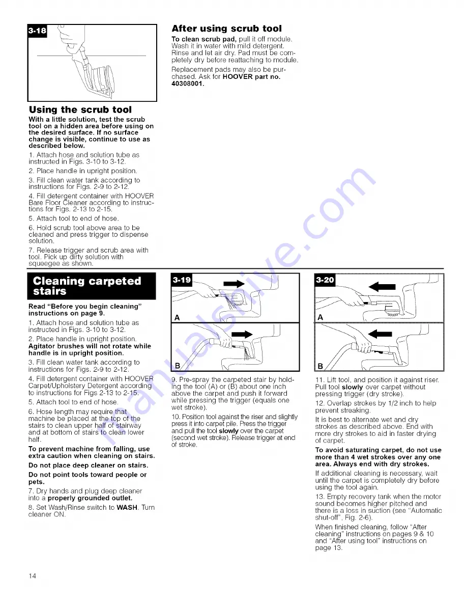 Hoover SteamVac Dual F7205-900 Owner'S Manual Download Page 14