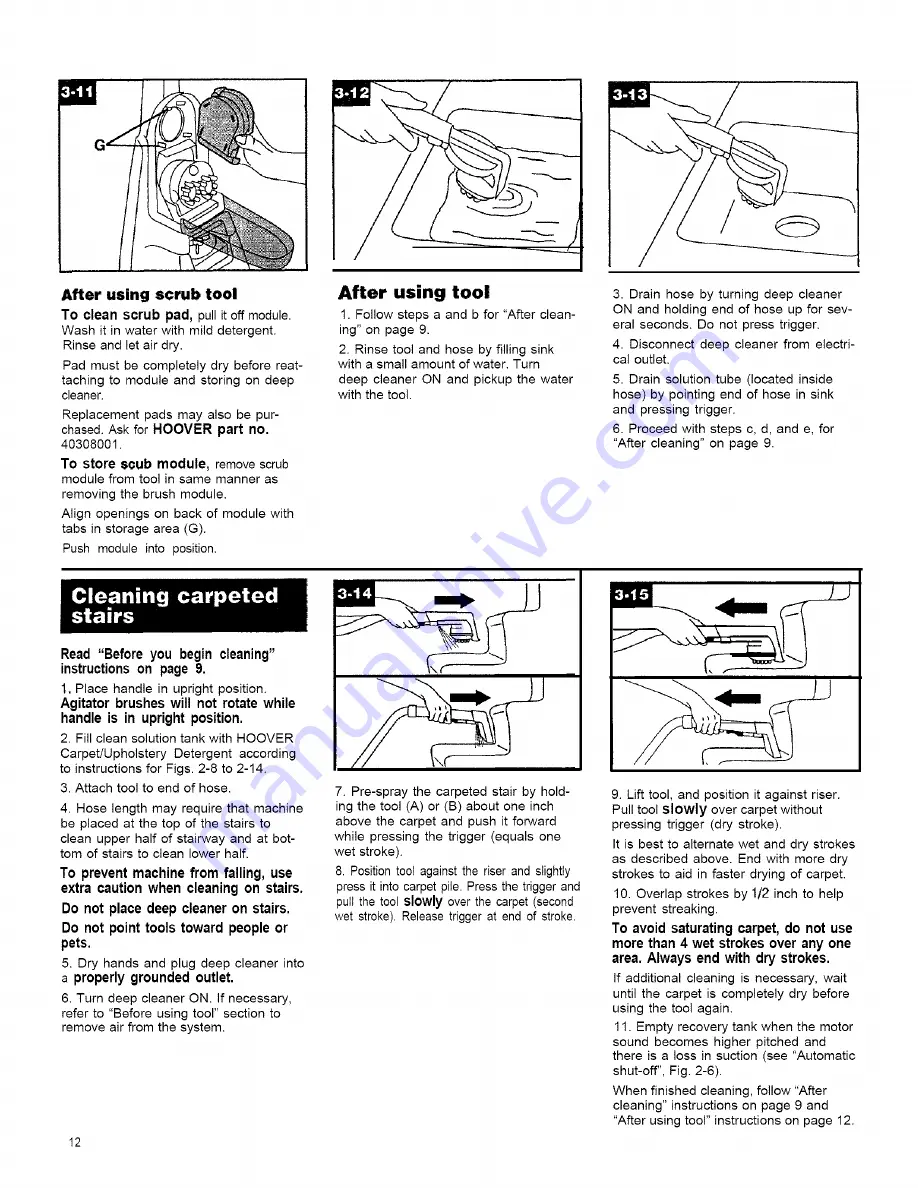 Hoover SteamVac F6025 Owner'S Manual Download Page 12