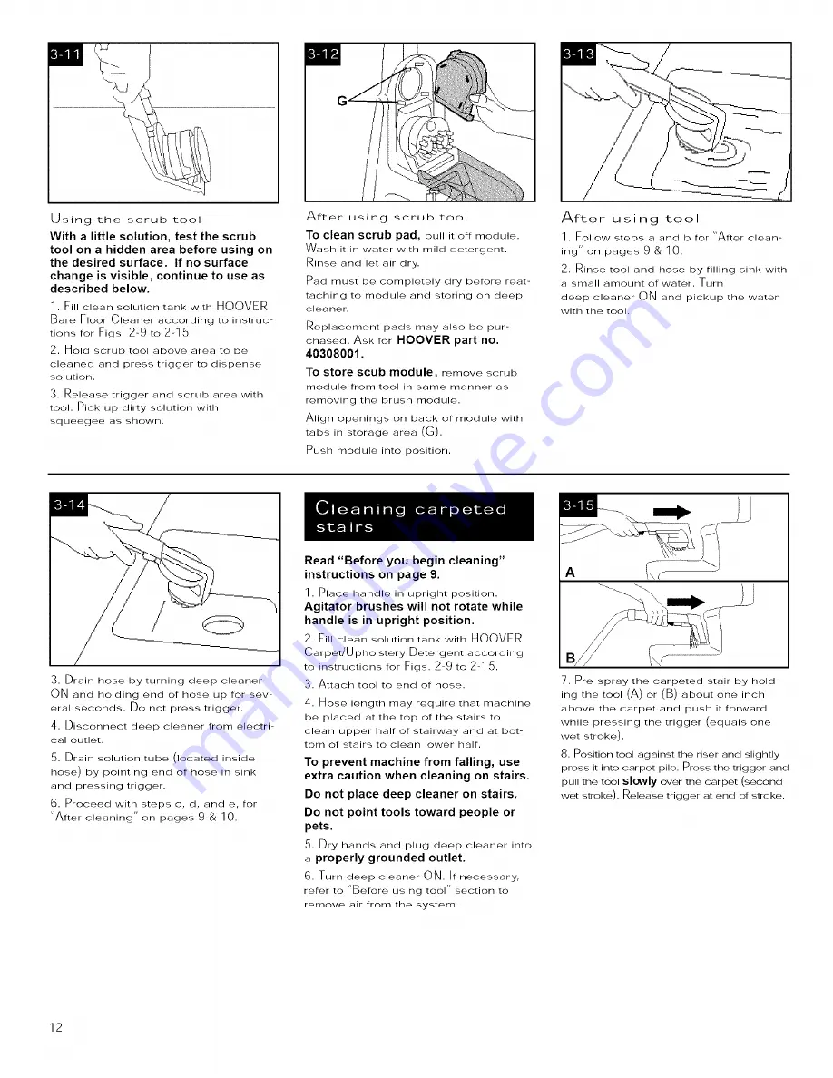 Hoover SteamVac SpinScrub Скачать руководство пользователя страница 12