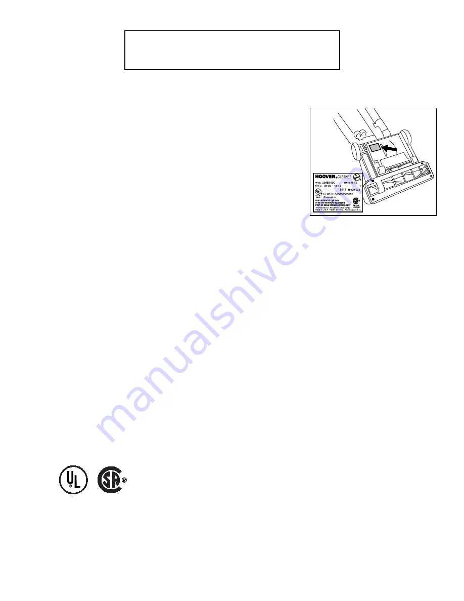 Hoover U5155 Owner'S Manual Download Page 2