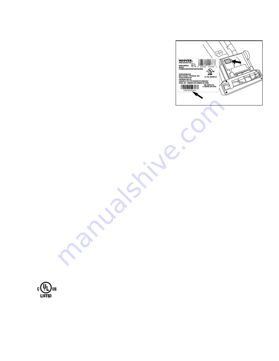 Hoover U52009RM Owner'S Manual Download Page 2