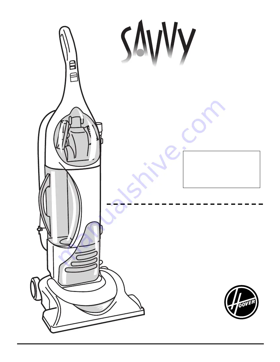 Hoover U8161 Owner'S Manual Download Page 1