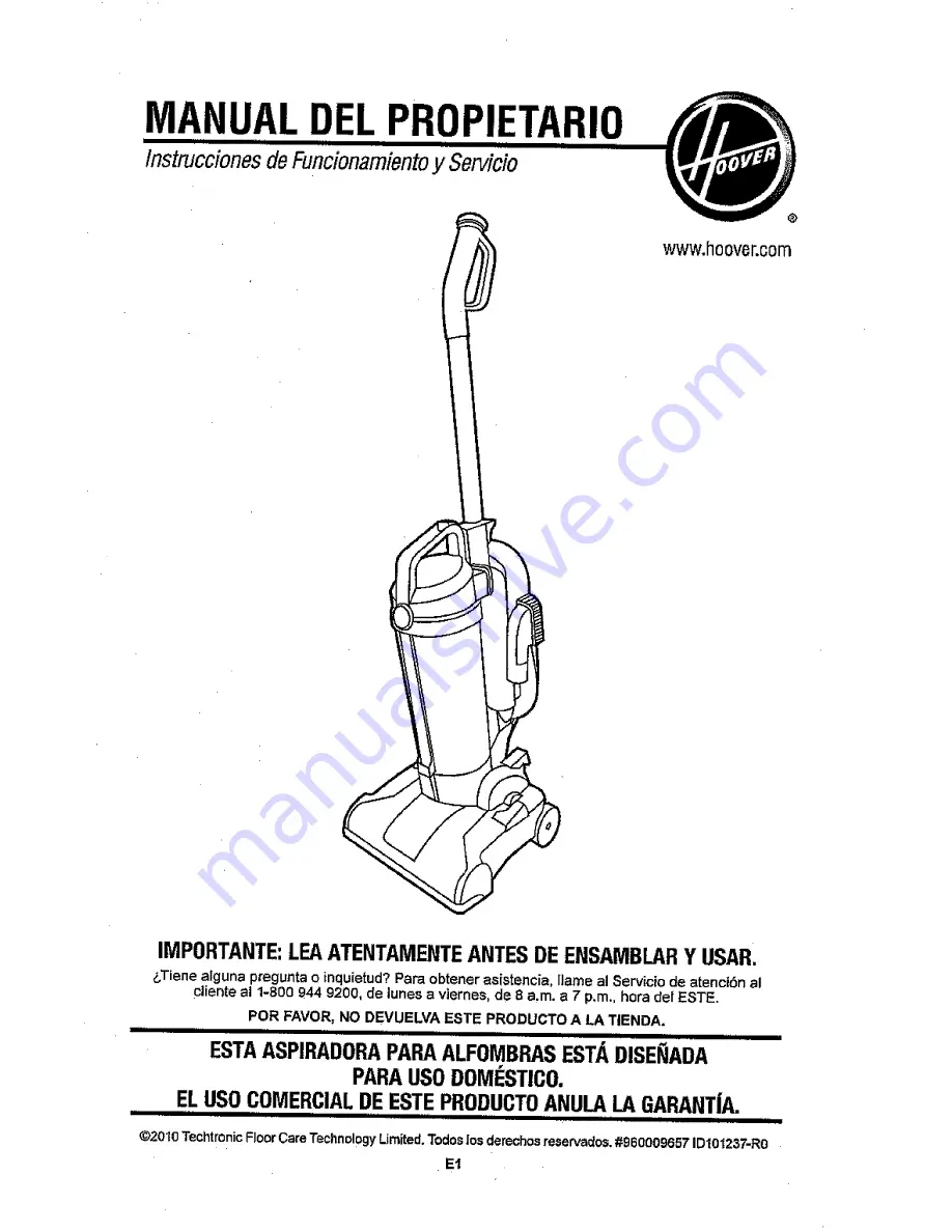 Hoover UH20020 Скачать руководство пользователя страница 15