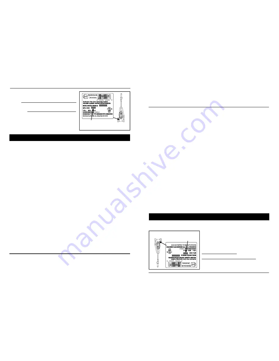 Hoover UH20040 Owner'S Manual Download Page 2