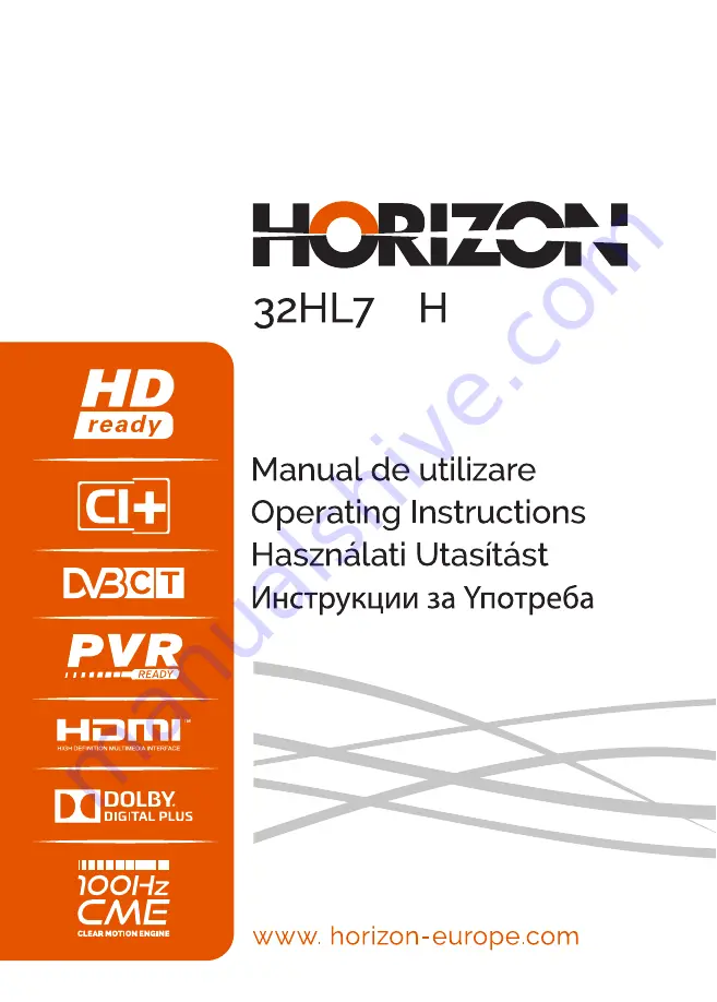 Horizon Fitness 32HL739H Operating Instructions Manual Download Page 1