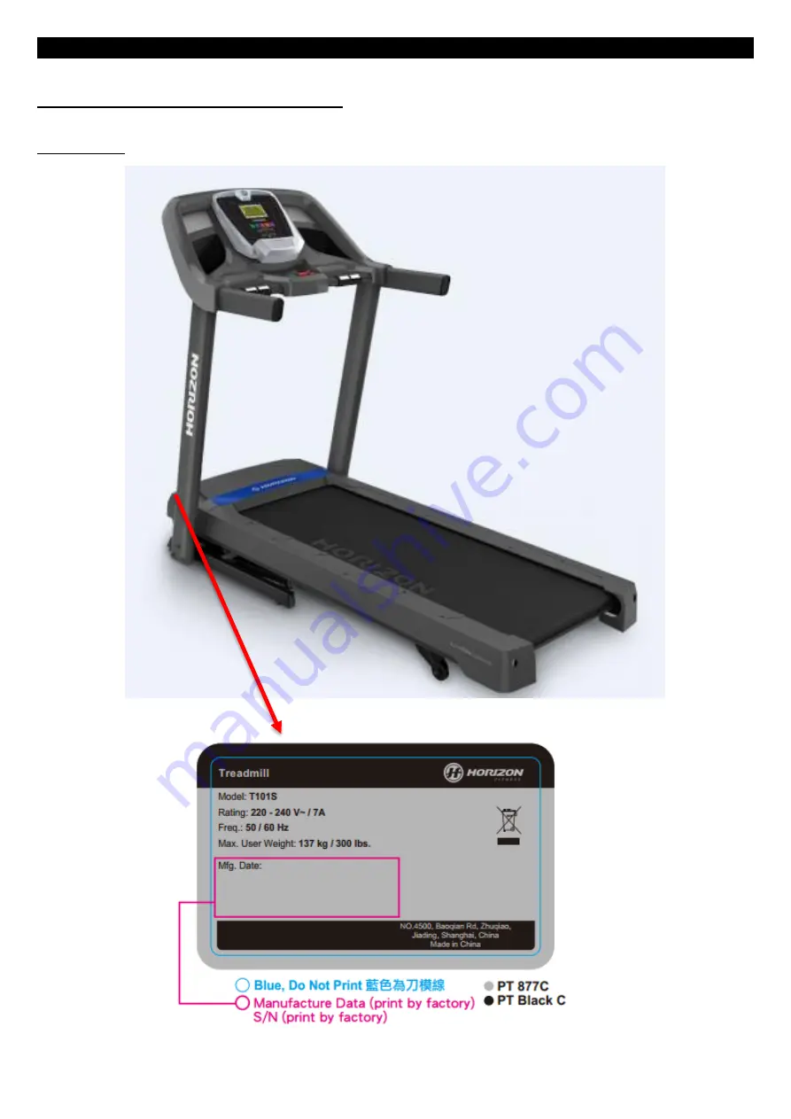 Horizon Fitness T101S Service Manual Download Page 6