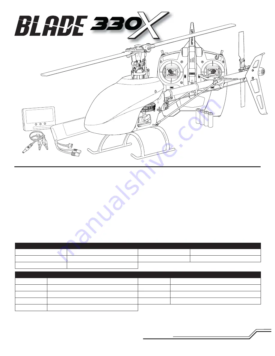 Horizon Hobby BLADE 330 X Instruction Manual Download Page 3